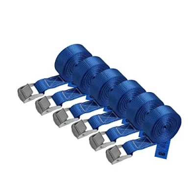 Afbeelding van Klauwriem, spanriem, bevestigingsriem blauw 2,5 m, 4 6 m verschillende hoeveelheden, maximale belasting 250 kg, DIN EN 12195 2, stuks tot cm x
