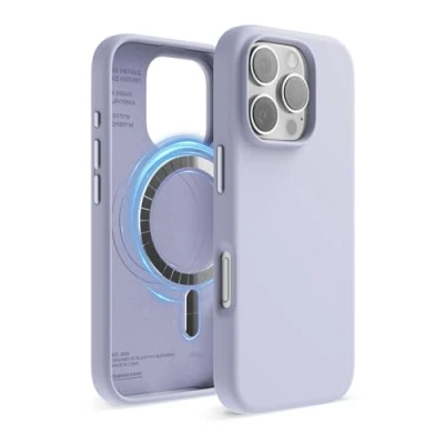 Afbeelding van elago Magnetische siliconen Beschermhoes, compatibel met iPhone 16 Pro, 6,3 inch, alle MagSafe accessoires, geïntegreerde magneten, zachte grip, schokbestendig