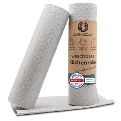 Afbeelding van Chinchilla Zero Waste Keukenrol Wasbaar Houtcellulose 12 stuks