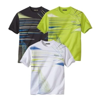 Afbeelding van ATLAS FOR MEN T shirts voor heren, 3 stuks, ronde hals, korte mouwen, verkrijgbaar in grote maten van M tot 5XL.