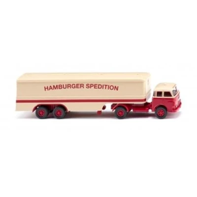 Afbeelding van Wiking 051329 H0 Vrachtwagen MAN Pansbek kofferdekseltrein „Hamburger Spedition