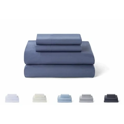 Afbeelding van Todocama Underzy 5003 4 delige beddengoedset met verstelbaar hoeslaken en 2 kussenslopen 50 x 80 cm, voor bed 90 190/200 blauw grijs