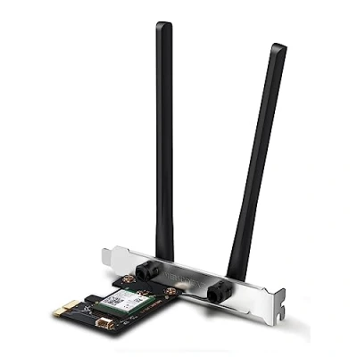 Image de MERCUSYS TP Link MA80XE PCIe Adaptateur AX3000Mbps WiFi 6 Bluetooth 5.2, chipset Intel Wi Fi 6, WPA3, MU MIMO, OFDMA, carte PC fixe, prend en charge Windows 10, 11