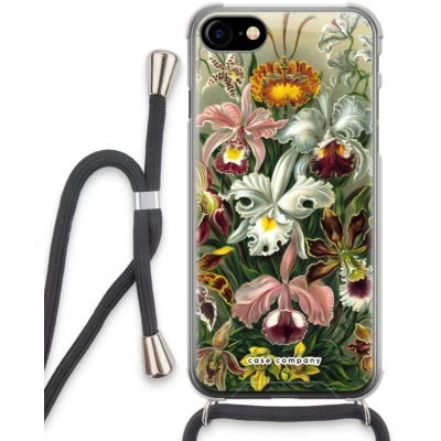 Afbeelding van Case Company® iPhone SE 2020 hoesje met Koord Haeckel Orchidae Telefoonhoesje Zwart Extra Bescherming aan alle Kanten en Over de Schermrand