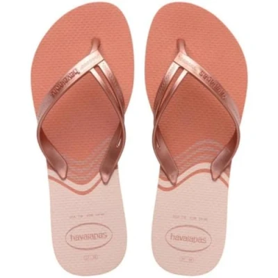 Afbeelding van Havaianas Elegance Print teenslippers voor dames, Roze klei