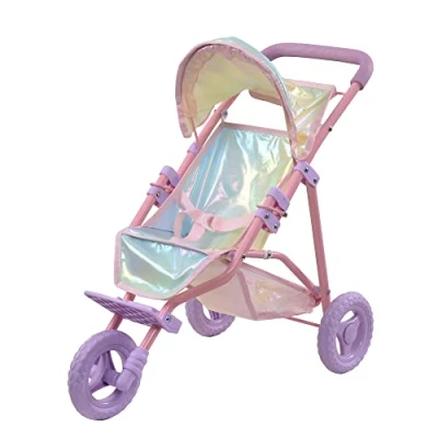 Afbeelding van Teamson Kids Poppenwagen Voor Babypoppen Accessoires Poppen Kinderspeelgoed Regenboog Kleuren