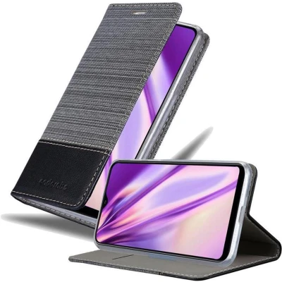 Afbeelding van Cadorabo Hoesje geschikt voor Samsung Galaxy A10 / M10 in GRIJS ZWART Beschermhoes met magnetische sluiting, standfunctie en kaartvakje Book Case Cover Etui