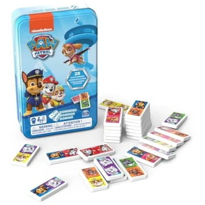 Afbeelding van SPIN MASTER Games Metalen doos Dominos Paw Patrol gezelschapsspel 28 helden 6033087 speelgoed voor kinderen vanaf 5 jaar