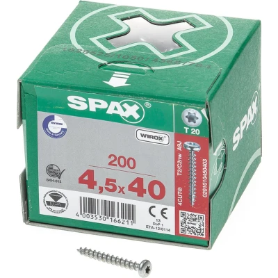 Afbeelding van Spax spaanplaatschroeven cilinderkop verzinkt T Star T20 4.5x40mm (per 200 stuks)