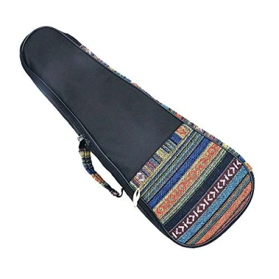 Afbeelding van Alnicov Ukelele Case Vintage stijl 21 Inch Gewatteerde Katoenen Rugzak met Verstelbare Riemen, zwart.,