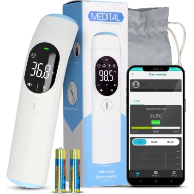 Afbeelding van Digitale Oorthermometer Volwassenen, Kinderen en Baby’s Thermometer Voorhoofd Koortsthermometer Incl. App