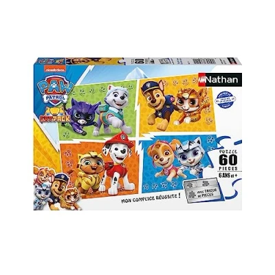 Afbeelding van Puzzel Nathan Rencontre avec les Supers chats Paw Patrol 60 stukjes