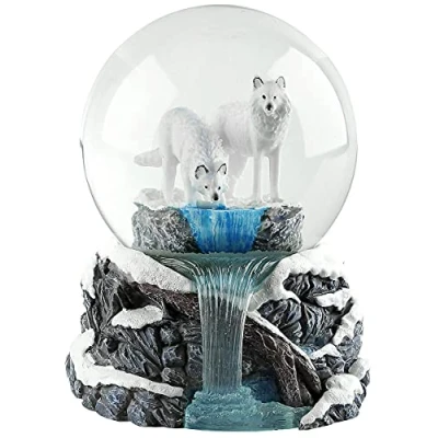 Afbeelding van Nemesis Now Warriors of Winter Lisa Parker sneeuwbal van hars en glas, wit, 14,5 cm, eenheidsmaat