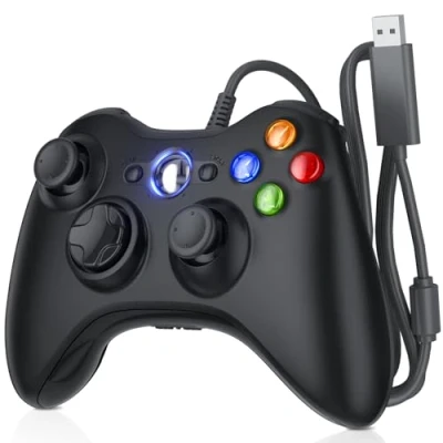 Image de Bonacell contrôleur Filaire pour PC Xbox 360 avec Manette de Jeu Double Vibration 360/PC Windows 7/8/10