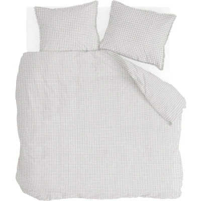Afbeelding van Walra Dekbedovertrek Crossed Lines 240x220 100% Katoen (BCI) Beige