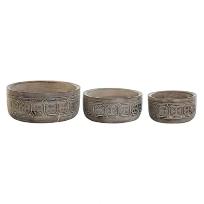 Afbeelding van Middenstuk DKD Home Decor Wit Natuurlijk Indiaas 30,5 x 12,7 cm (3 Onderdelen)