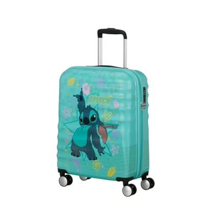 Image de American Tourister Wavebreaker Disney Valise pour enfant Stitch Flower 67 cm de taille moyenne Étui rigide à 4 roulettes, serrure TSA 64 L