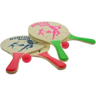 Afbeelding van Beachball set naturel hout 8mm 04202
