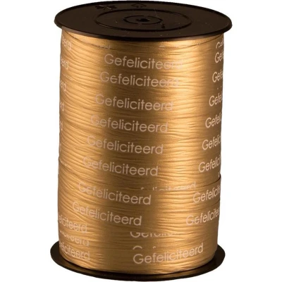 Afbeelding van Lint Gefeliciteerd Goud 10 mm x 225 m Per rol
