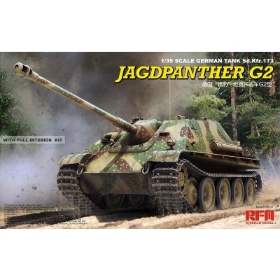 Afbeelding van 1:35 Rye Field Model 5022 Sd.Kfz 173 Jagdpanther G2 with full interior Plastic Modelbouwpakket