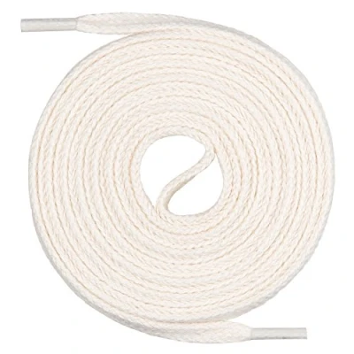 Afbeelding van Mount Swiss© Premium veters, 1 paar platte 100% katoen, scheurvast, breedte 7 mm, lengte 45 200 cm, 100 ecru