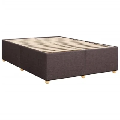 Image de vidaXL Cadre de lit sans matelas marron foncé 160x200 cm tissu3120972