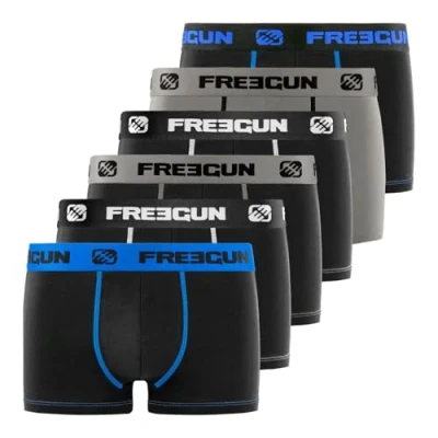Image de FREEGUN Calecon Boxer Homme Coton (Lot de 6), P2, L