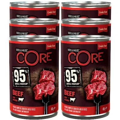 Afbeelding van 6x Wellness Core Hondenvoer Blik Rund Broccoli 400 gr