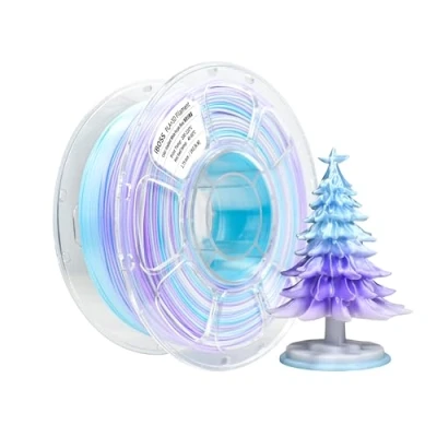 Afbeelding van iBOSS PLA Plus (PLA+) filament voor 3D printers, 1,75 +/ 0,02 mm, spoel van 1 kg, driekleurig Pro filament, compatibel met de meeste FDM printers (kleurverloop wit, paars,