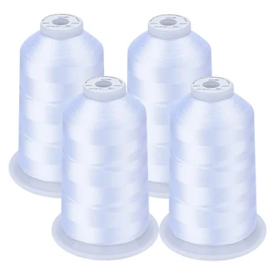 Afbeelding van Simthread 5000 m machinaal borduurgaren van polyester voor Babylock borduurmachine Janome, Kenmore, Singer, W6 N (4 wit)