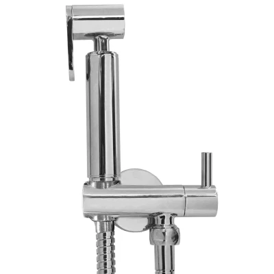 Afbeelding van Wiesbaden chroom bidet handdoucheset rond