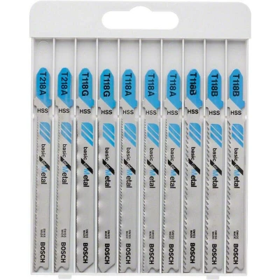 Image de BOSCH 2607010631 Jeu de lames scie sauteuse Basic pour métal en cassette 10 pièces