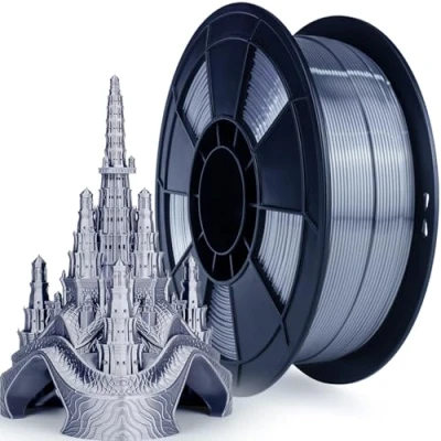 Afbeelding van ZIRO zijde PLA 1.75 mm filament,3D printer filament van de serie 1,75 1kg,Zilver grijs