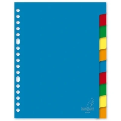 Image de Kangaro intercalaires colorés en plastique A5 avec 10 onglets (17 trous)
