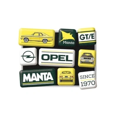 Afbeelding van Opel Manta. Koelkastmagneten set a 9 st.