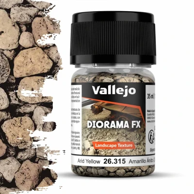 Afbeelding van Vallejo 26315 Landscape Textures 315 Droog Geel 2 5 mm 35ml Effecten potje
