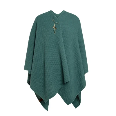 Afbeelding van Knit Factory JAZZ Poncho, Dames, Maat: One Size, Laurel