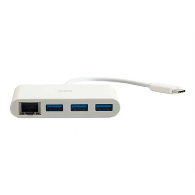 Image de C2G USB C Ethernet and 3 Port Hub White Ports Adaptateur réseau Gigabit x 1 + 3.0 blanc