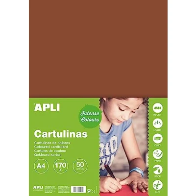 Afbeelding van Apli 14245 bristol bruin, 170 g, A4, 50 stuks