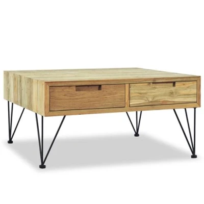 Afbeelding van Salontafel 80X80X40 Cm Massief Teakhout