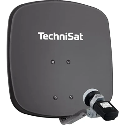 Afbeelding van TechniSat DIGIDISH 45 Parabolische antenne voor 1 abonnee (kleine satellietinstallatie cm complete set met wandhouder en satellietzoeker V/H LNB) grijs
