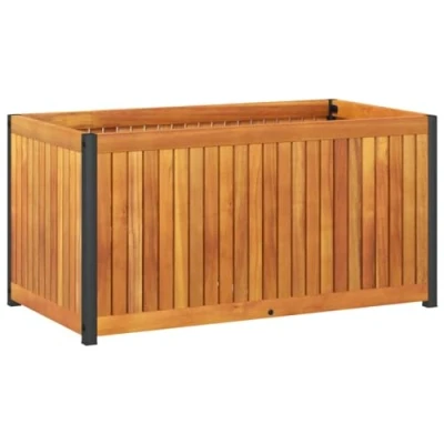 Afbeelding van Plantenbak 85x45x44 cm massief acaciahout en staal