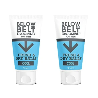 Afbeelding van Below The Belt Grooming Fresh &amp; Dry Ball Cool Intieme deodorant voor heren, beschermt tegen zweet, geuren en wrijving, frisse muntgeur, 2 x 75 ml, stuks