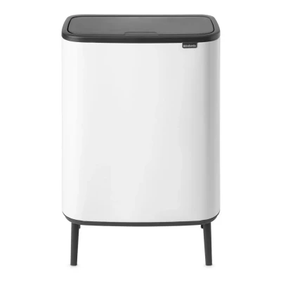 Afbeelding van Brabantia Bo Touch Bin Hi Recycle Duo Prullenbak Met Deksel Op Pootjes 2 X 30 Liter Wit