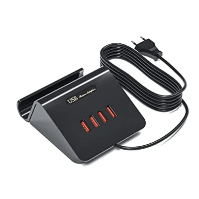 Afbeelding van POANES Meervoudige USB oplader met 4 poorten, 25 W, voor iPhone 13/13Pro/13Pro Max/Samsung Galaxy S21/S20/S10/S9 Hua Wei/Xiaomi