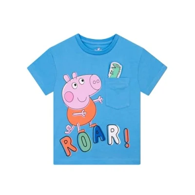 Afbeelding van Peppa Pig T shirt voor jongens, George kinderen, kleding katoen, zomerhemd, Blauw, 2 tot 3 jaar