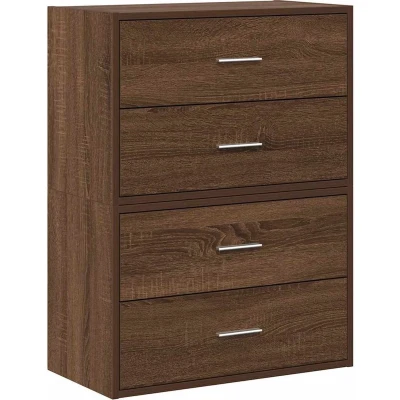 Afbeelding van vidaXL Kasten met 2 lades st 60x31x40 cm bewerkt hout bruin eiken