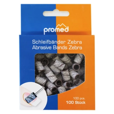 Afbeelding van 100x Promed schuurrolletje Zebra Grit # 240 Passend op mandrel van nagelfrees vervangt handmatig vijlen acryl nagels &amp; gel