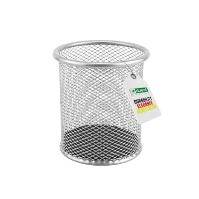 Afbeelding van D.RECT Metalen Pennenhouder ronde penhouder Multifunctionele beker voor balpen Ø 91 mm, zilver