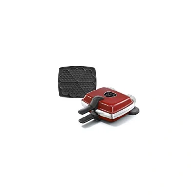 Afbeelding van LAGRANGE Wafelijzer Super 2 Antiaanbaklaag 1000W 1 sets borden: Hartjeswafels Rood